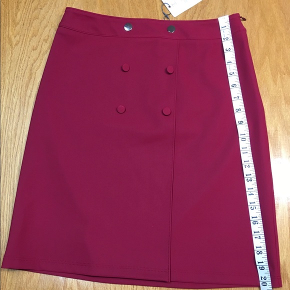 Brand New TRISTAN A-Line Skirt with double buttons in red Sz 2 - Picture 8 of 8